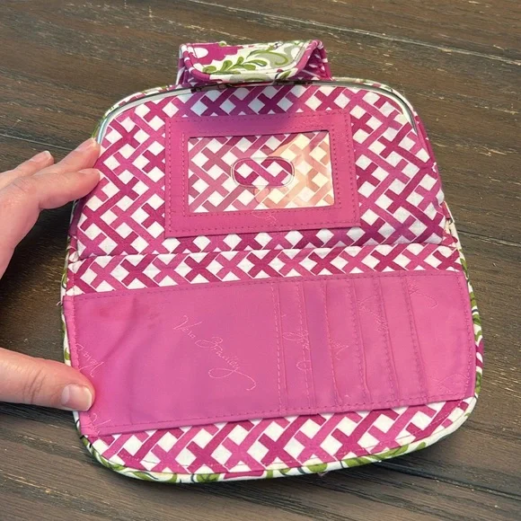 Vera Bradley Wallet.  Pink green and white. - Picture 2 of 8